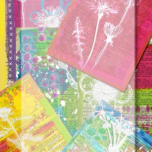 Imprimable téléchargement. Coloriée images... 6 feuilles de collage numérique.