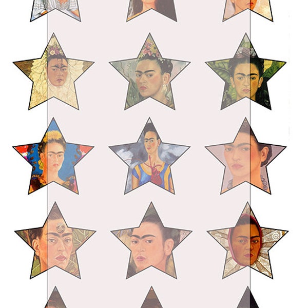 Frida kahlo/Frida khalo/ art selection/ five/ digital collage sheets/ mixed images. Instant printable Digital Download.