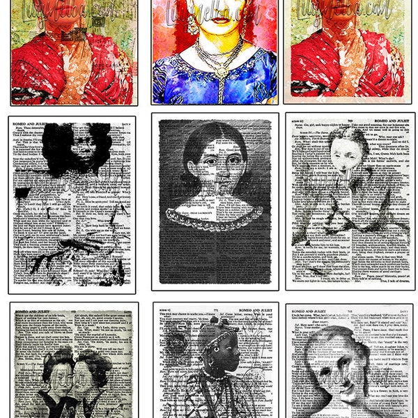 Mixed collection ATC images/ instant printable digital download /collage sheet