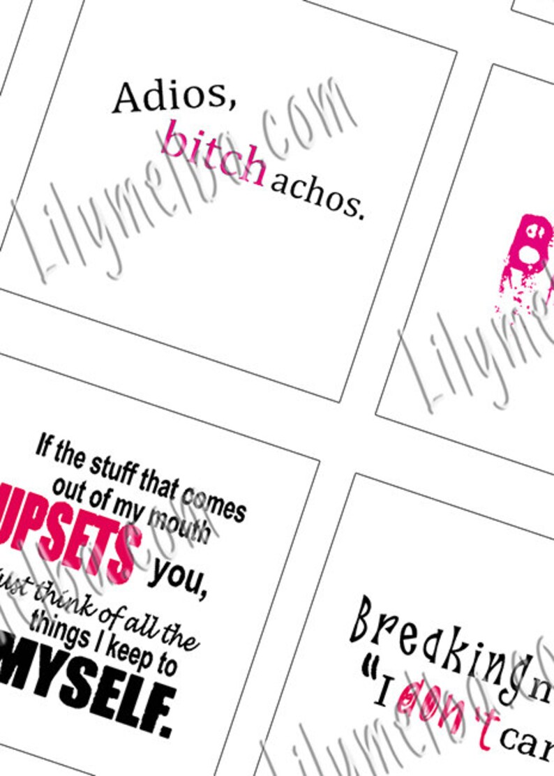 sarcastic quotes sayings.....DiGiTaL CoLLaGe ShEeT Instant printable Digital Download.