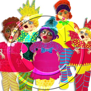 Whimsical Plus size Handrawn Women 1.....instant printable digital download. collage sheet/scrapbook ImAgEs