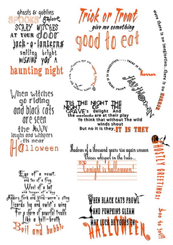 Instant Printable Digital Download. Halloween Quotes | Etsy