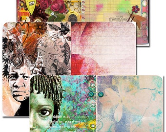 3 A4 sheets mixed media journal pages 3. Instant Printable Digital Download.