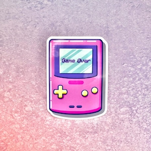 Pegatina Game Boy Game Over / Pegatina Game Boy resistente a la intemperie / Brillante / Mate / Holográfica