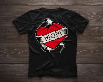 Mom Traditional Tattoo Style Retro Vintage Mother Love Mom Mother's Day Retro Style t-shirt
