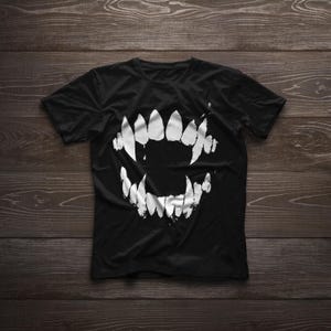 Camiseta con dientes de vampiro - Disfraz de Halloween