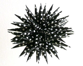 Black and White Polka Dot Ornament Spiky Home Decor Ball Christmas Decoration Modern Tree Trimming - Black and White Polka Dot, 4 inch