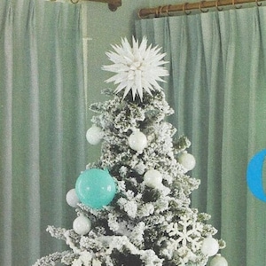 White Star Tree Topper Modern Paper Polish Star Handmade Christmas Tree Toppers - Linen White