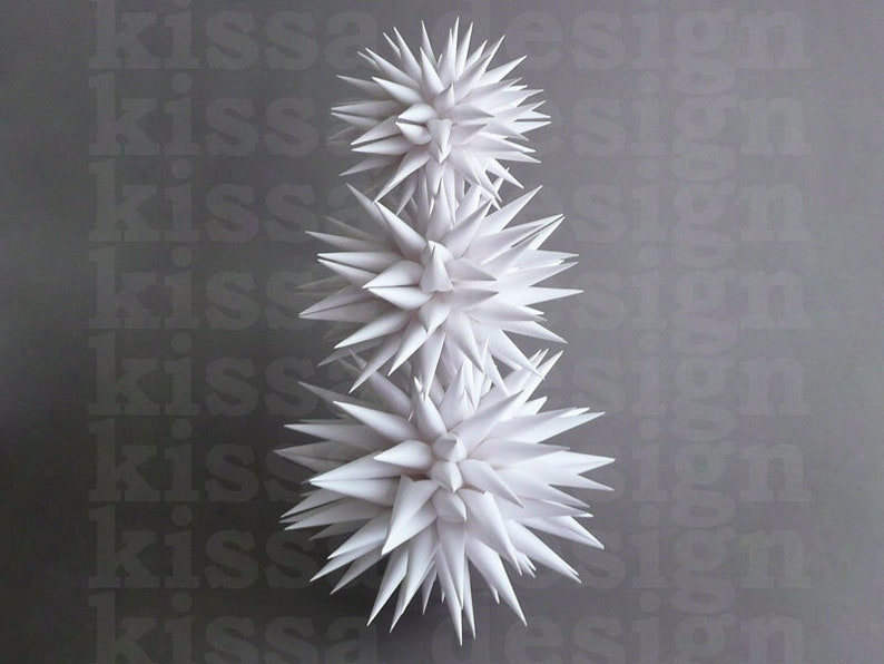 4 inch Linen White Modern White Christmas Ornament Polish Star Jezyk Rustic Minimalist Pretty Paper Folk Art Christmas Ornaments