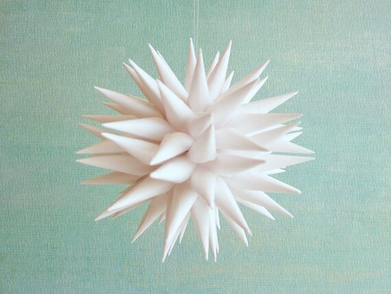 Bright White Modern Christmas Ornament Paper Polish Star Etsy