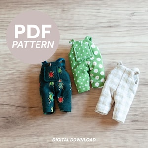 Dollhouse Critter Overalls PDF Sewing Pattern & Instructions