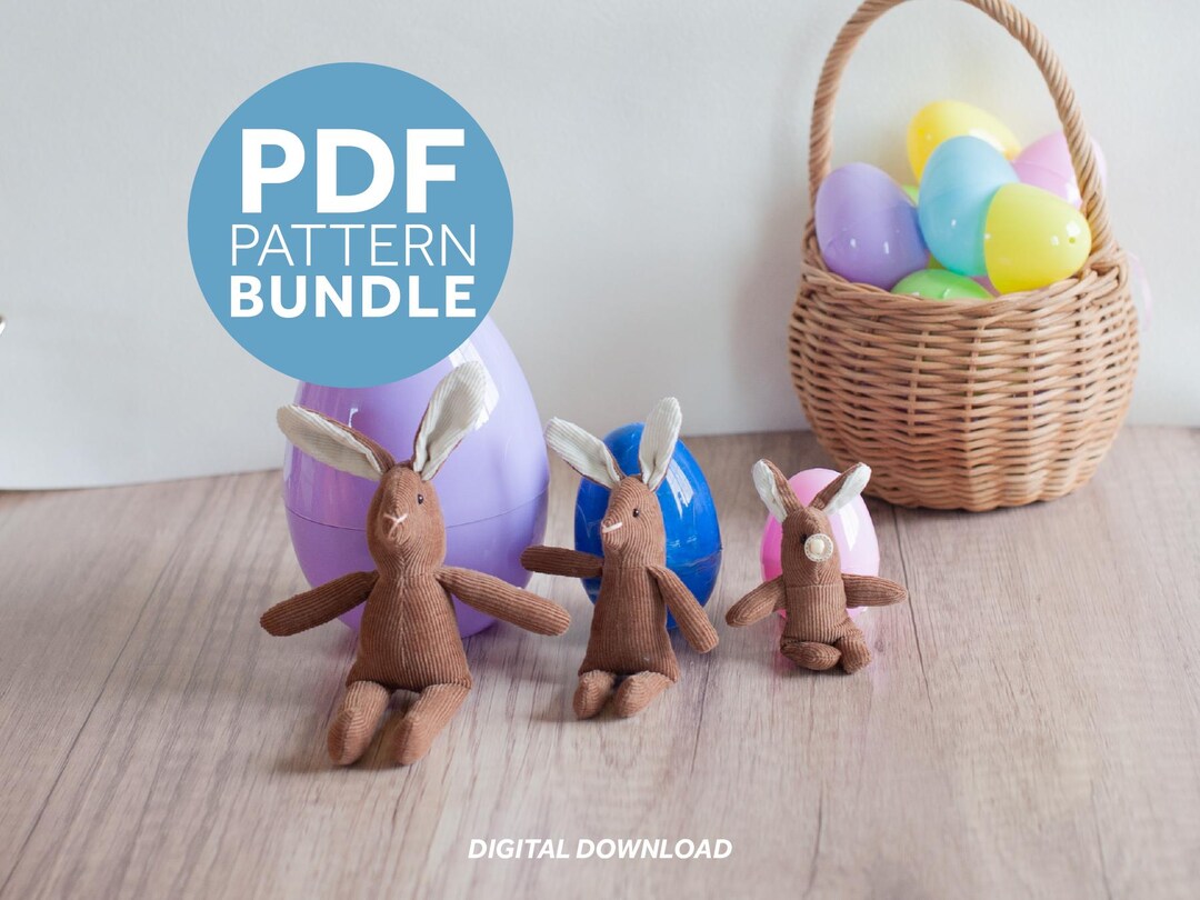 Dollhouse Bunny Family Bundle PDF Sewing Pattern & Instructions - Etsy