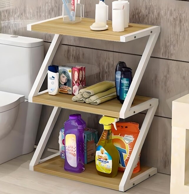 White Bathroom Storage Solution Minimalist Decor Organizer Trendy Space ...