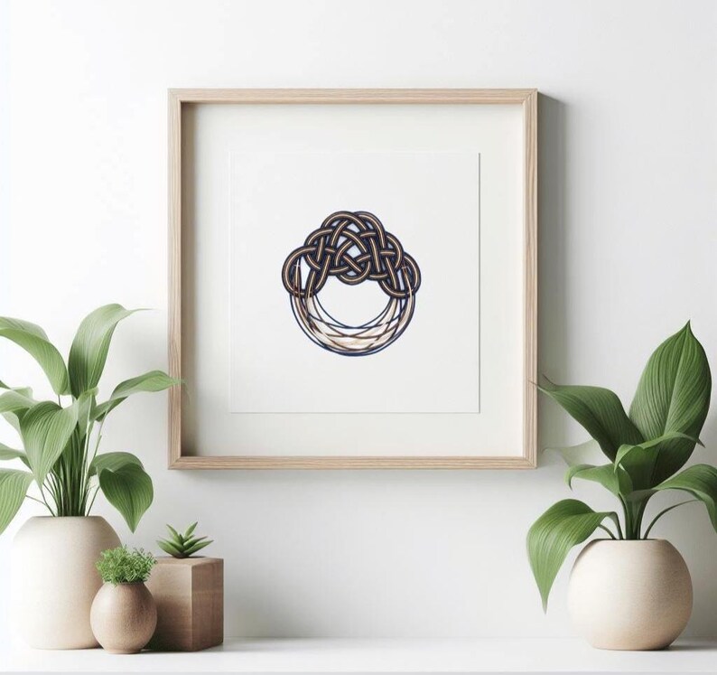 Japandi Interior Mizuhiki Paper Thread Wall Ornament, Elegant Round ...