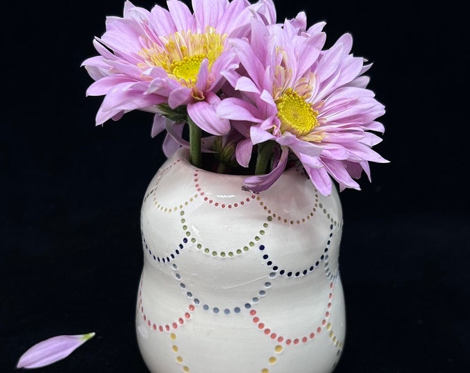 Rainbow Dottie Bud Vase