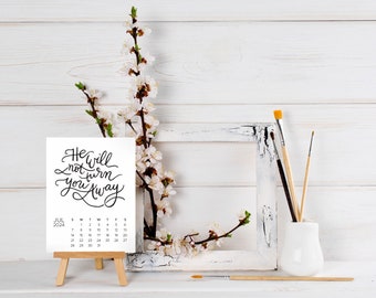 2024 Hymns Hand-Lettered Printable Calendar