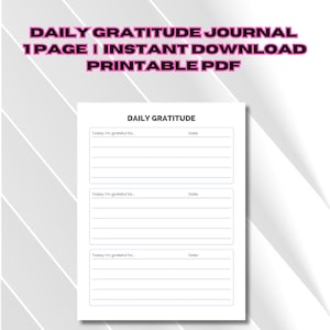 Daily Gratitude Journal, Printable Gratitude Journal, 5-Minute iPad Morning Routine, Digital Mindfulness Journal, Wellness Planner PDF
