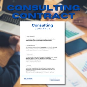 Detailed Consulting Contract, Professional Advisory Services for Business Growth, Consulting Agreement Template, Printable PDF File