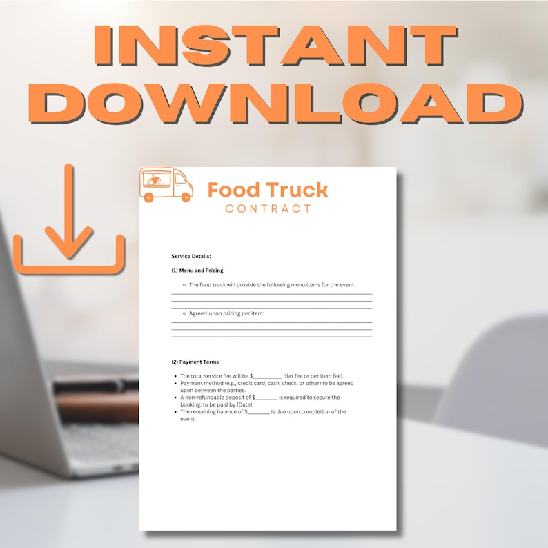 Food Truck Lease Agreement Template Editable Food Truck Rental