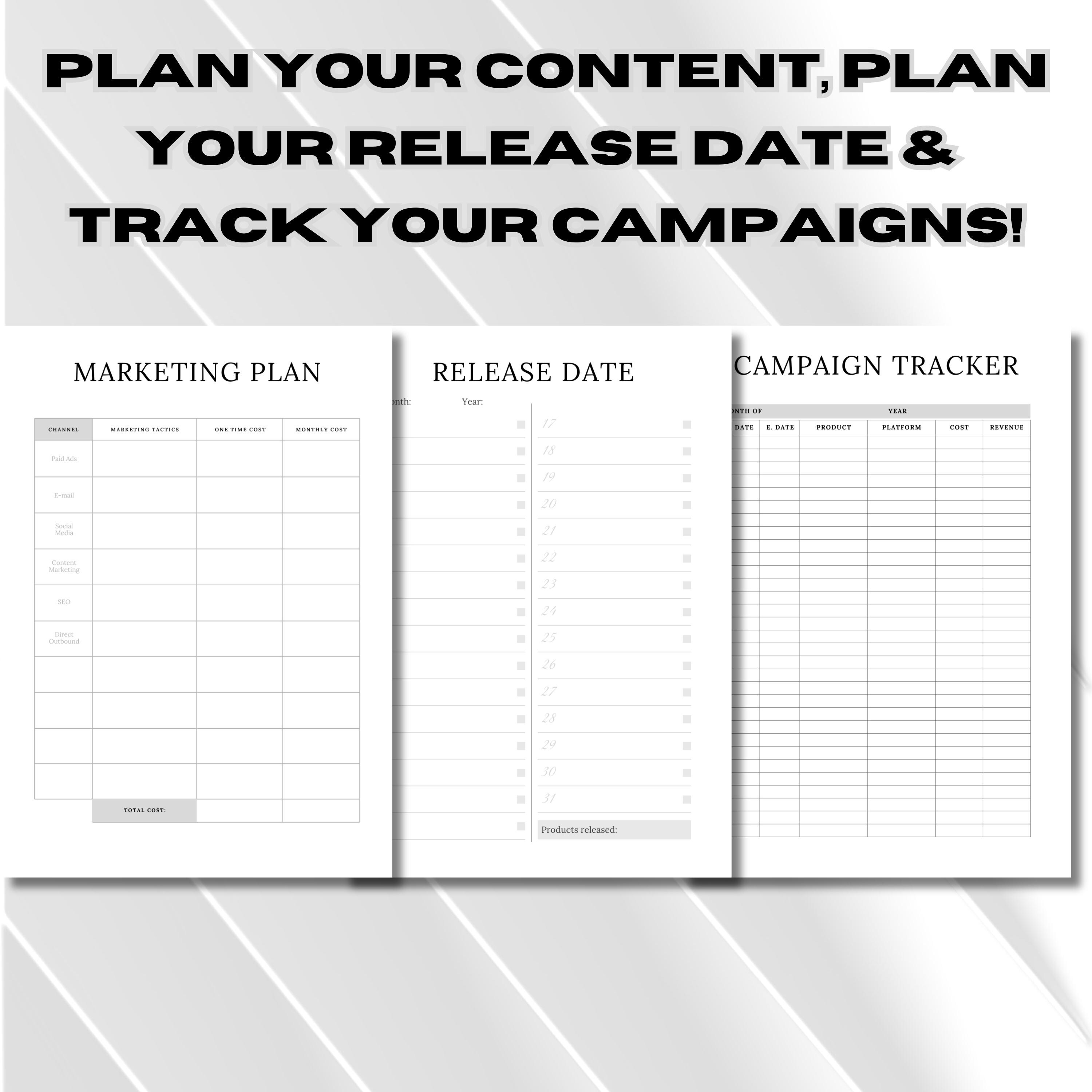 Printable Product Launch Planner. Course Launch Plan, Digital Business ...