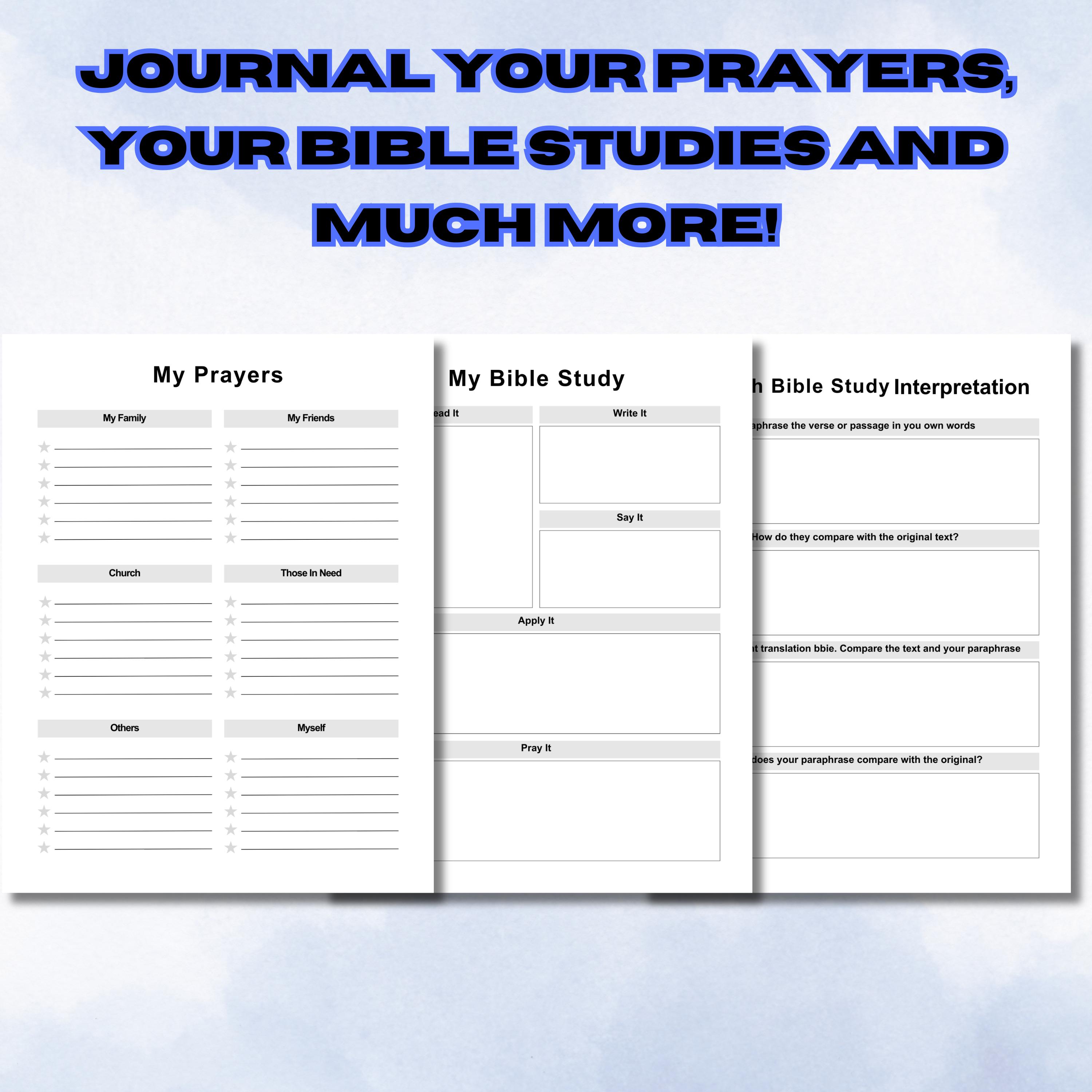 Devotional Planner, Printable Prayer Journal, Bible Study Companion ...