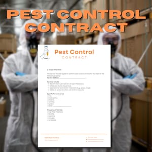 Editable Pest Control Agreement Template, Comprehensive & Detailed Pest Control Contract Template, Pest Control Forms, Printable PDF File
