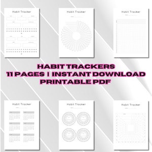 Printable Habit Trackers, Habit Tracker Template, Motivation Tracker, Routine Planner, Habit Tracking Planner PDF, Digital Habit Planner