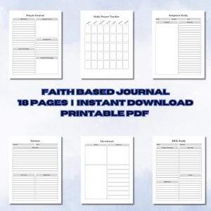 Faith Based Journal, Digital Prayer Journal, Bible Study Planner, Daily Prayer Workbook, Digital Bible Study Guide, Bible Study Journal PDF
