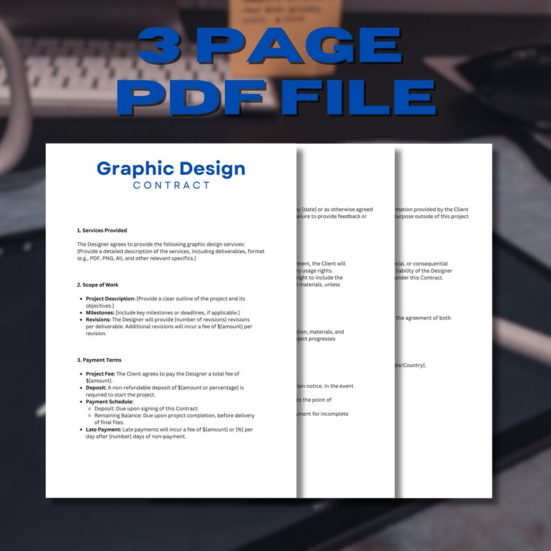 Freelance Graphic Designer Client Contract Template (printable PDF) - Etsy