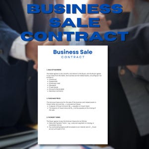 Printable Business Purchase Agreement | Editable Business Sale Contract Template PDF | Instant Download | Ready-to-Print PDF File