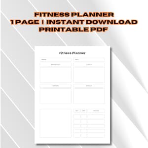 Printable Fitness Planner, Health & Fitness Journal, Weight Loss Tracker, Meal Prep Planner, Digital Workout Log, Nutrition Tracker PDF