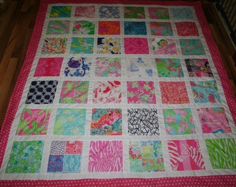Made to order Throw Size Quilt made with authentic fabrics