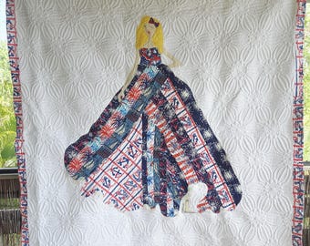 Lilly gown quilt made with authentic Lilly fabric.