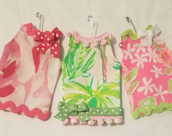 Shift Christmas Ornaments made with authentic fabric.  Set of 3.  Add the print #'s you would like in notes at check out :)