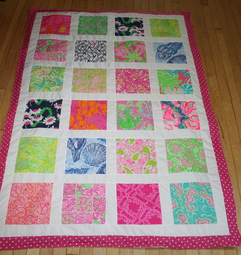 Made to order crib/toddler Size Quilt made with Lilly fabrics Etsy