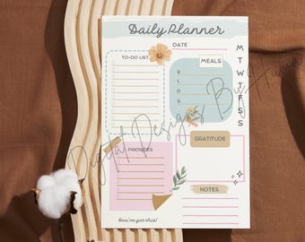 Daily Planner Printable PDF Undated Printable Daily Planner to Organize ...
