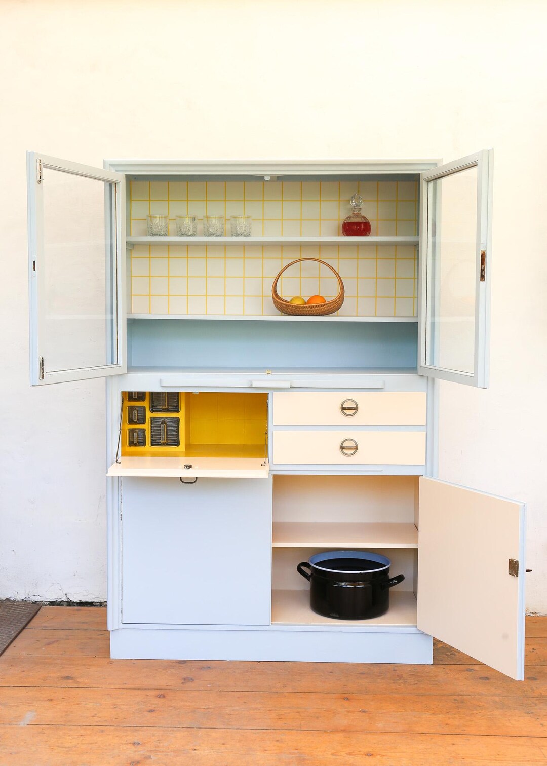 50s 60s Vintage Kitchen Buffet, Kitchen Cabinet, ocean Breeze ...