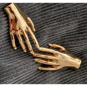 Spilla a mano in metallo, spilla da 10 cm, spilla alla moda, unica, spilla in metallo, spilla da spilla, spilla, design esclusivo alla moda a ventaglio, argento, oro