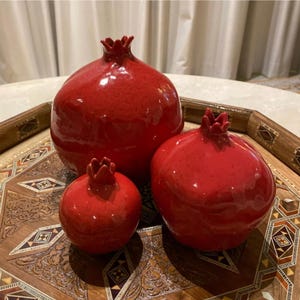 Ceramic Pomegranate, Ceramic Vase Red Pomegranate, Flower Vase, Decorative Ornaments Modern Home Decoration