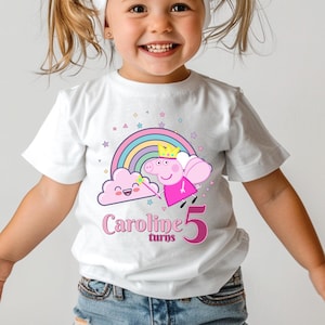 Pig Birthday Shirt, Custom Pink Pig Birthday Shirt, Piglet Family Tees, Pepa Birthday Party Shirt, Personalized Toddler Birthday Girl Outfit