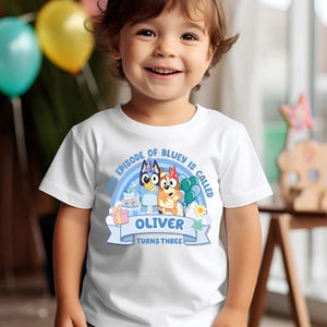 Personalized Blue Birthday Boy Shirt Custom Blue Birthday Boy Shirt Blue Dog Birthday Tshirt Blue Dog Birthday Party Shirt Birthday Outfit