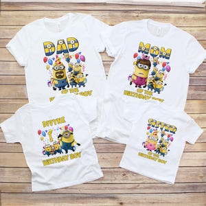 Minion Birthday Shirt, Custom Minion Birthday Shirt, Minion Family Tees, Mini Birthday Party Shirt, Personalized Toddler Birthday Boy Outfit