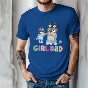 Blue Dad Shirt Blue Dad Tee Blue Family Matching Shirt Blue Dad Shirt Blue Birthday Party Tee Blue Dog Cartoon Shirt Funny Dad Shirt