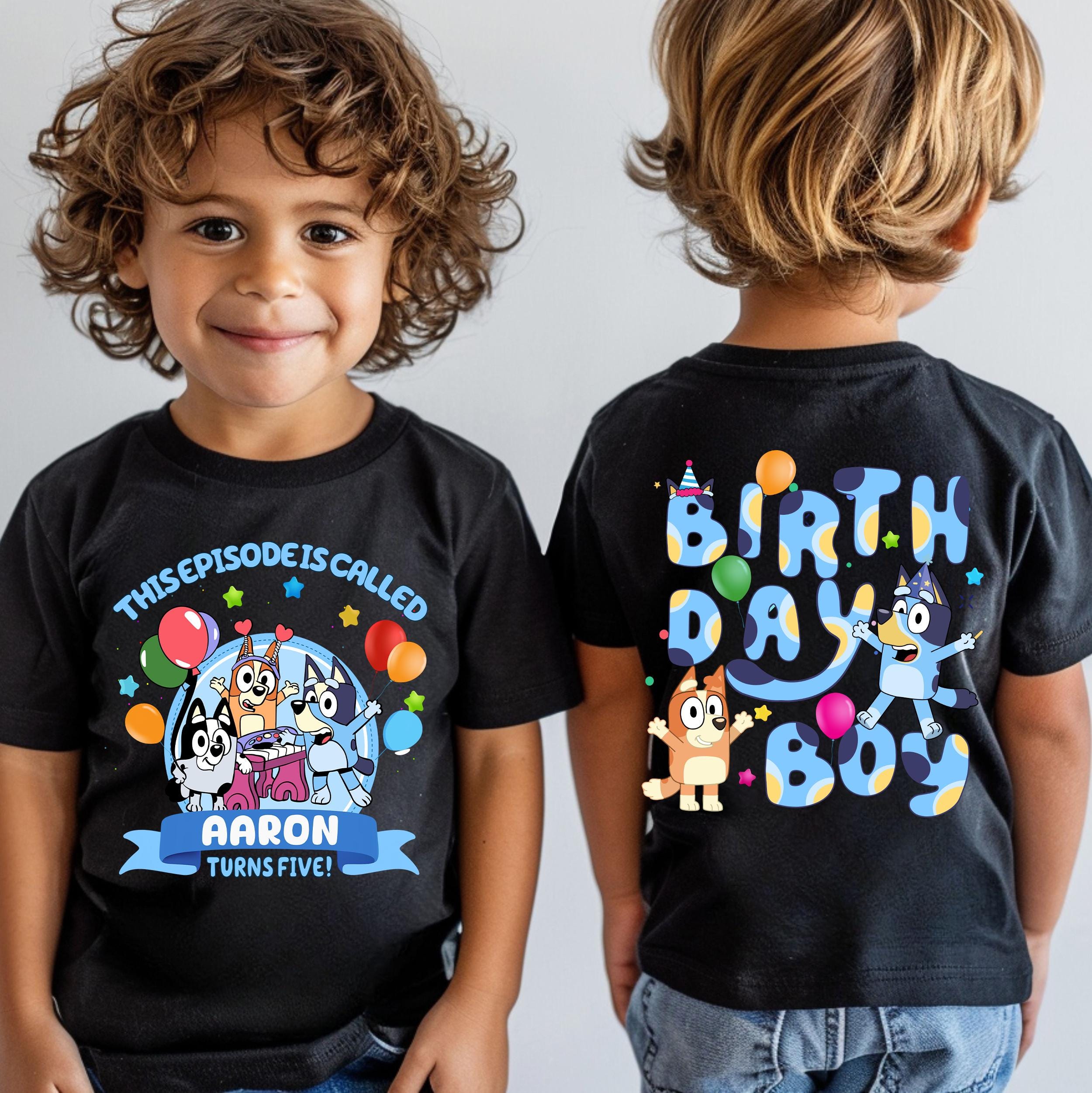 Custom Blue Birthday Boy Shirt
