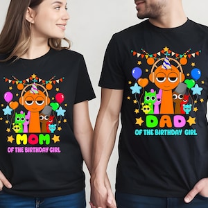 Sprunki Birthday Family Shirt Girl Custom Sprunki Birthday Mom Dad Shirt, Sprunki Birthday Lime Tee, Roblo Birthday Game Tee, Sprunki Owakcx