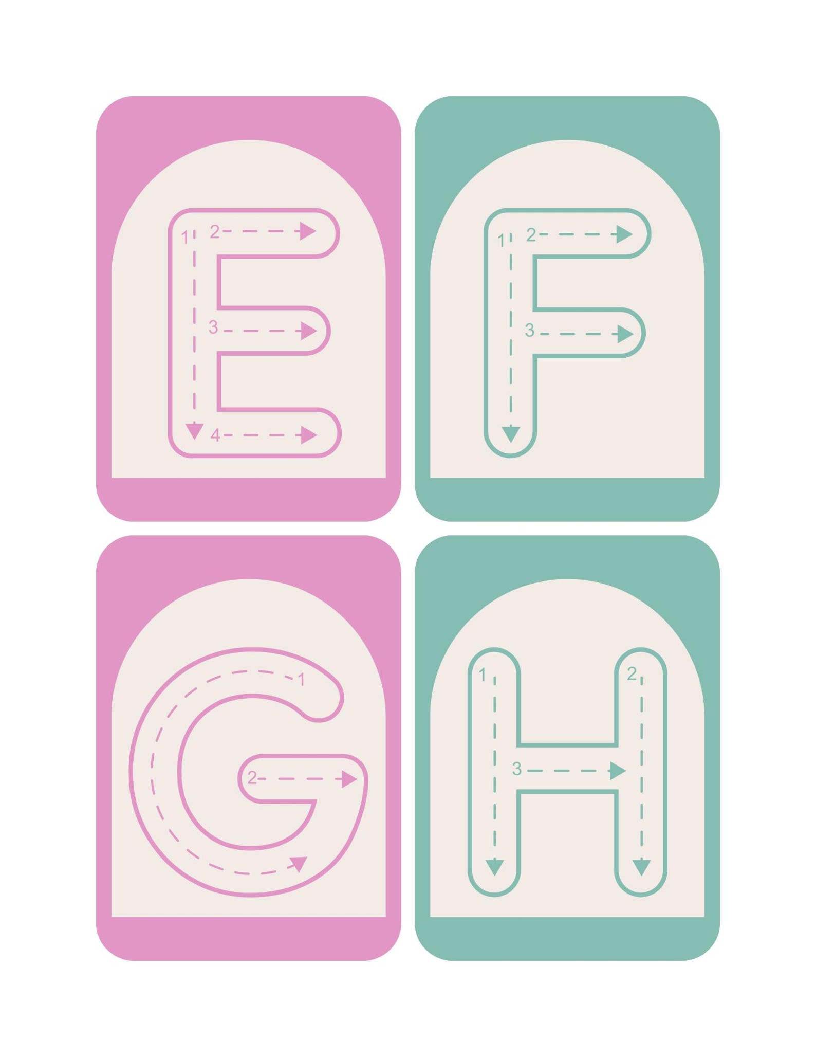 Printable Preschool ABC Tracing Playing Cards, Learning Letters, Pre-k ...