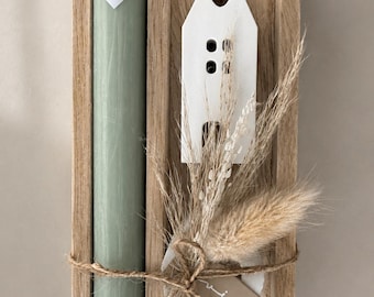 Small thank you gift | Decoration | Home | Candle | Dried flowers | Oak wood | Personalized | Gift for colleagues, teachers, educators & family