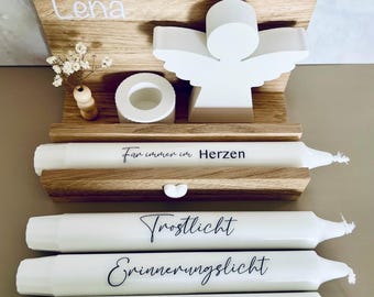 Funeral Gift Set | Personalized | Remembrance | Memorial Candle with Guardian Angel & Dried Flower Vase | Comfort | Home | Keepsake | Remembrance