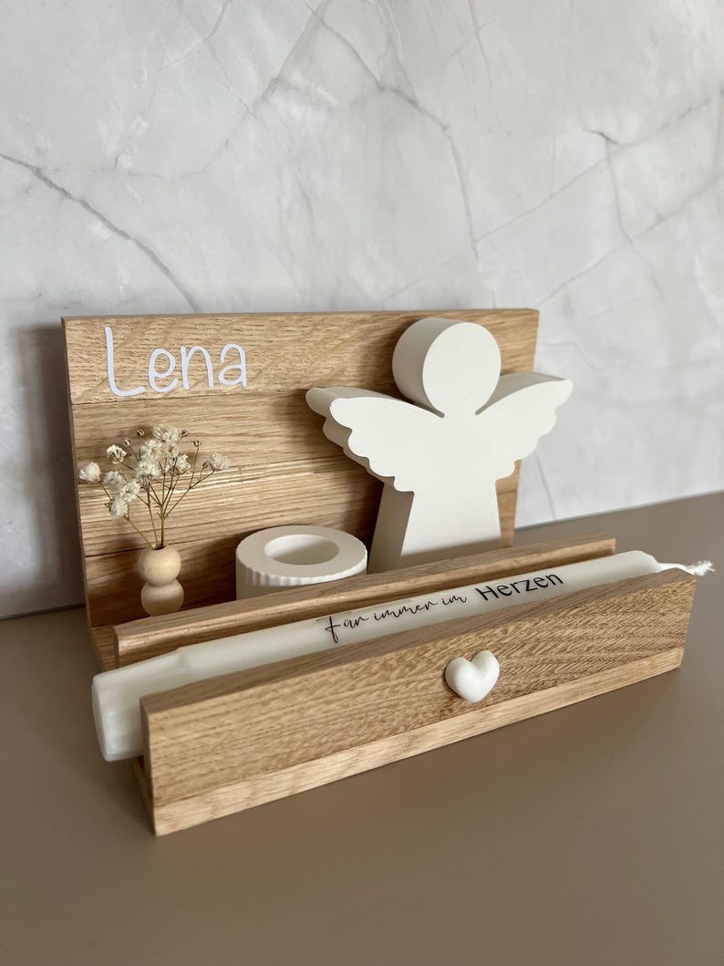 Funeral Gift Set | Personalized | Remembrance | Memorial Candle with Guardian Angel & Dried Flower Vase | Comfort | Home | Keepsake | Remembrance image 9