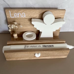 Funeral Gift Set | Personalized | Remembrance | Memorial Candle with Guardian Angel & Dried Flower Vase | Comfort | Home | Keepsake | Remembrance image 6